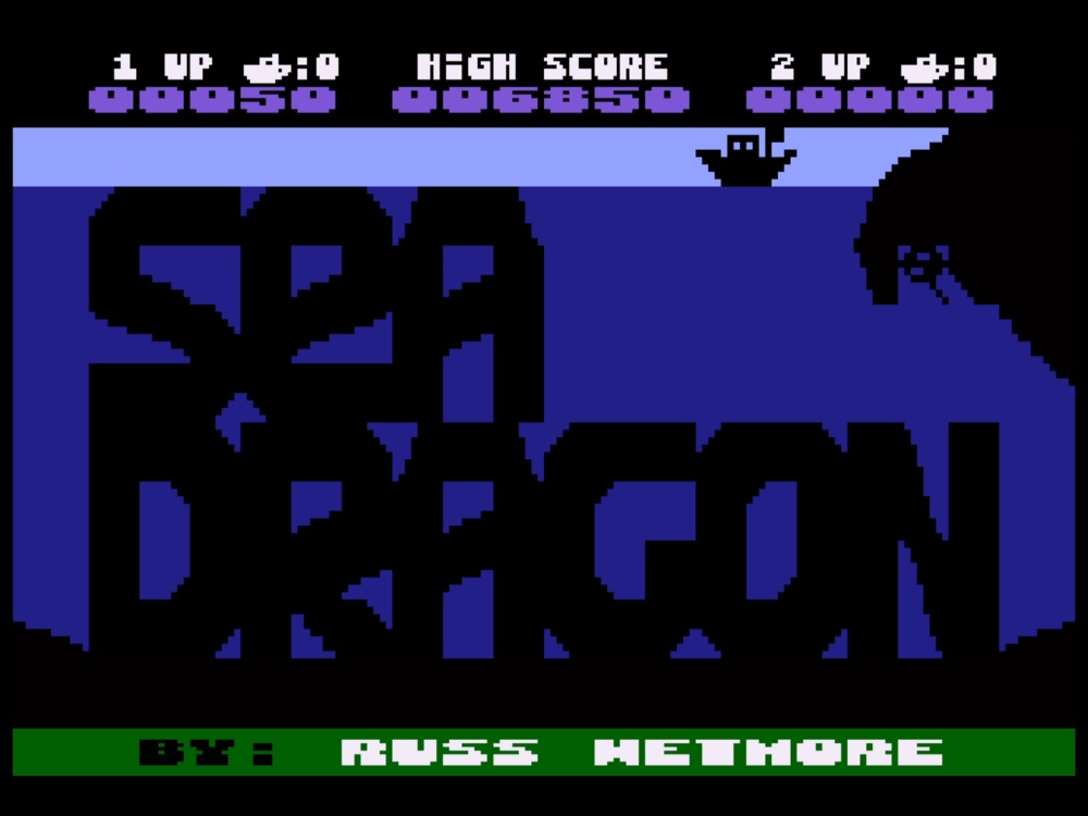 Title Screen of Sea Dragon for Atari 8 Bit